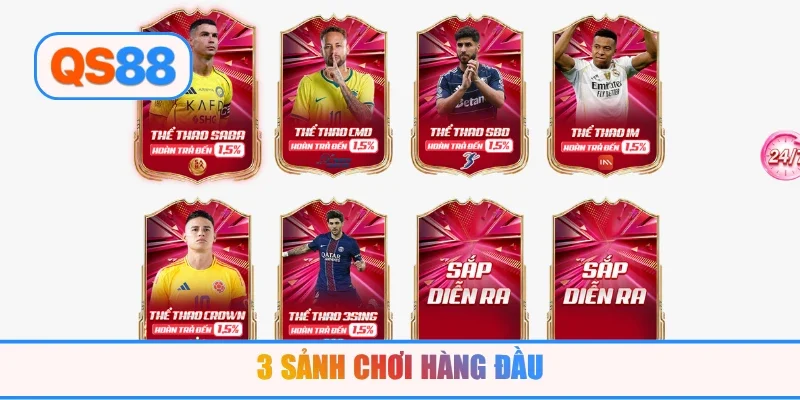 3 sảnh chơi hàng đầu