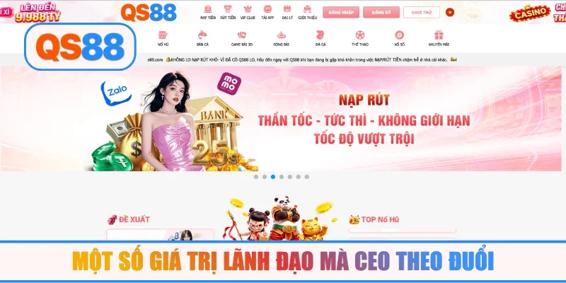 Một số giá trị lãnh đạo mà CEO theo đuổi